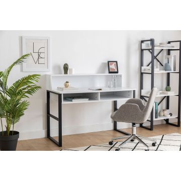 Birou Zakkum, Alb - Negru, 120x55x96 cm - Alb - Negru