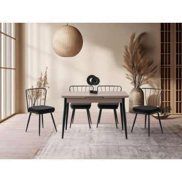 Masă dining extensibilă Ay - 1185, Moca deschis, 120x70x75 cm - Maro