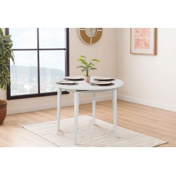 Masă dining extensibilă Vina 139, Alb, 100x100x75 cm - Alb