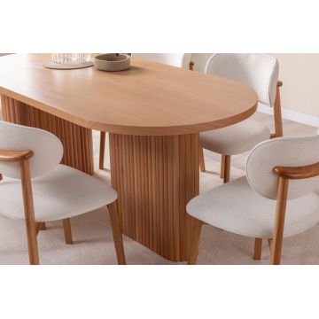 Masă dining Lugias, Beech, 180x90x75 cm - Natural