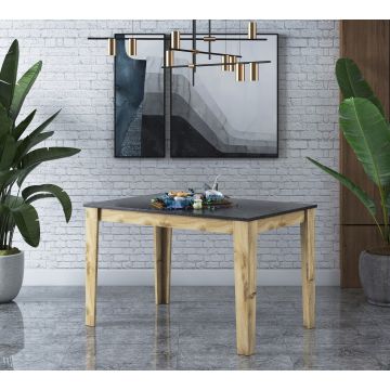 Masă dining T1 - 1521, Marble - Stejar, 110x72x74 cm - Stejar
