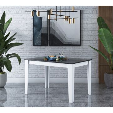 Masă dining T1 - 1522, Marble - Alb, 110x72x74 cm - Alb