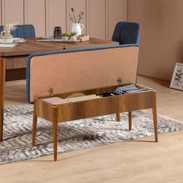 Masă extensibilă cu scaune 4 bucăți Vina 1048, Diverse culori, Diverse dimensiuni - Nuc - Albastru închis / 130x80x77 cm