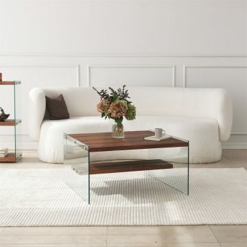 Măsuță de cafea Aqua - Chestnut, Natur, 75x75x40 cm - Maro - Natural