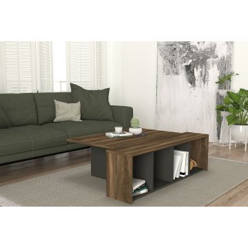 Măsuță de cafea Aressa, Antracit - Nuc, 60x75x37 cm - Antracit - Nuc