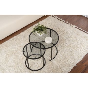 Măsuță de cafea Aurum - 60, 42, Diverse culori, Diverse dimensiuni - Negru - Gri / 42x42x39 cm