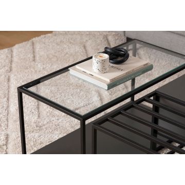 Măsuță de cafea Charlotte, Negru, 90x90x37 cm - Negru