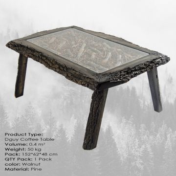 Măsuță de cafea Dguy Large, Nuc, 150x60x46 cm - Nuc