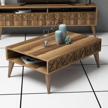 Măsuță de cafea Line, Diverse culori, 90x60x35 cm - Nuc