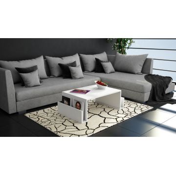 Măsuță de cafea Magazin, Alb, 95x60x37 cm - Alb