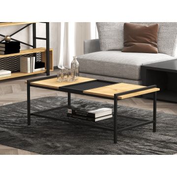 Măsuță de cafea Mata, Diverse culori, Diverse dimensiuni - Nuc - Negru / 120x56x45 cm