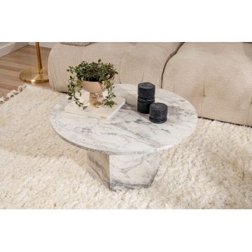 Măsuță de cafea Nova, Freesia marble, 80x80x40 cm - Gri