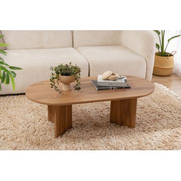 Măsuță de cafea Oval, Lute, 120x60x40 cm - Natural