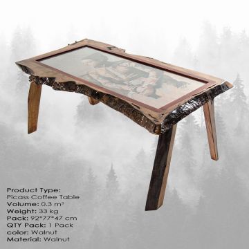 Măsuță de cafea Picass Small, Nuc, 90x75x45 cm - Nuc