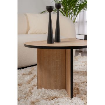 Măsuță de cafea Sable, Diverse culori, 119x60x40 cm - Stejar safir - Negru