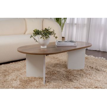 Măsuță de cafea Sable, Diverse culori, 119x60x40 cm - Venezia walnut - Alb