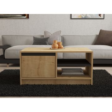 Măsuță de cafea Sirek, Sapphire - Stejar - Antracit, 90x60x45 cm - Albastru - Stejar - Antracit
