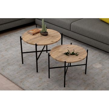 Măsuță de cafea Termo, Pin atlantic, 60x60x62 cm - Natural