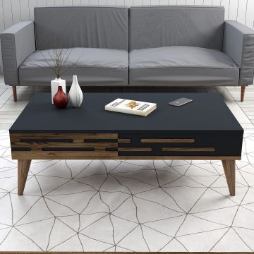 Măsuță de cafea Valensiya, Diverse culori, 105x60x35 cm - Nuc - Antracit