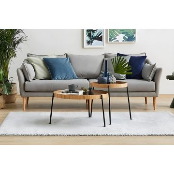 Set 2 măsuțe de cafea Ronda, Natur, 70x70x40 cm - Natural