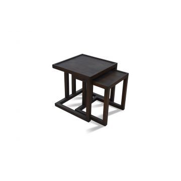 Set 2 măsuțe de cafea Santan, Negru, 40x50x50 cm - Negru