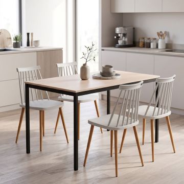 Set masa si scaune dining, 5 buc, Aurora Faragio, Pako, Gri 120x75x75 cm
