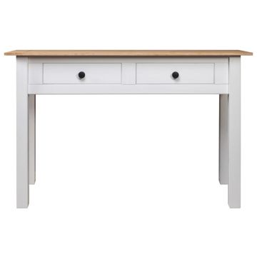 vidaXL Masă consolă, alb, 100x40x72 cm, lemn masiv de pin, gama Panama