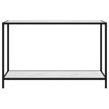 vidaXL Masă consolă, alb, 120 x 35 x 75 cm, sticlă securizată