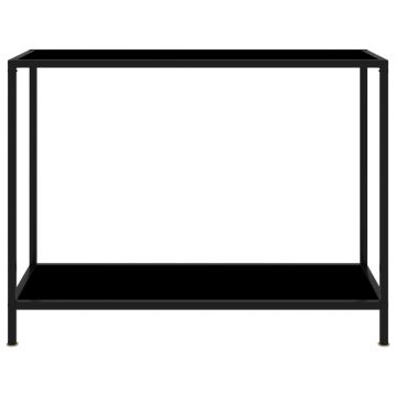 vidaXL Masă consolă, negru, 100 x 35 x 75 cm, sticlă securizată
