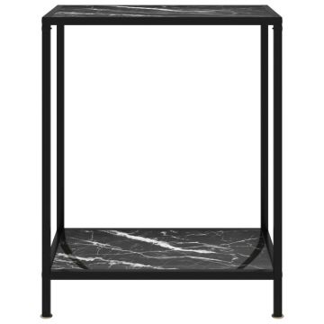 vidaXL Masă consolă, negru, 60 x 35 x 75 cm, sticlă securizată