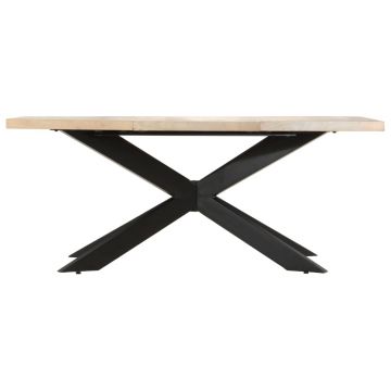 vidaXL Masă de bucătărie, 180x90x76 cm, lemn masiv de mango decolorat