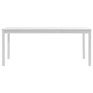 vidaXL Masă de bucătărie, alb, 180 x 90 x 73 cm, lemn de pin