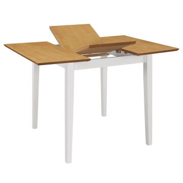 vidaXL Masă de bucătărie extensibilă, alb, (80-120)x80x74 cm, MDF