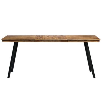 vidaXL Masă de bucătărie, lemn masiv reciclat și oțel, 180x90x76 cm
