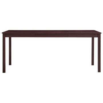 vidaXL Masă de bucătărie, maro închis, 180 x 90 x 73 cm, lemn de pin