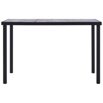 vidaXL Masă de bucătărie, negru & gri beton, 160 x 80 x 75 cm, MDF
