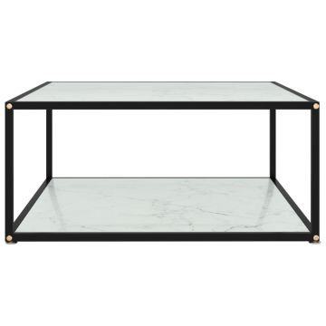 vidaXL Măsuță de cafea, alb, 80x80x35 cm, sticlă securizată