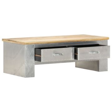 vidaXL Măsuță de cafea Aviator, 100 x 50 x 36 cm, lemn masiv de mango vidaXL Măsuță de cafea Aviator, 100 x 50 x 36 cm, lemn masiv de mango