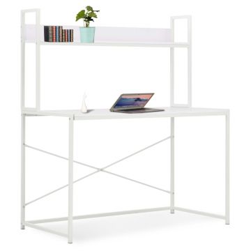 vidaXL Birou de calculator, alb, 120 x 60 x 138 cm