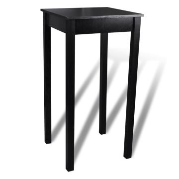 vidaXL Masă de bar din MDF, negru, 55 x 55 x 107 cm