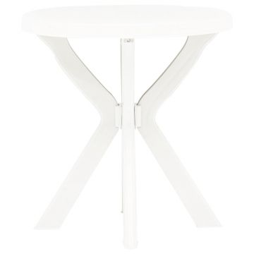 vidaXL Masă de bistro, alb, Ø70 cm, plastic