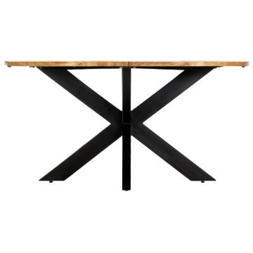 vidaXL Masă de bucătărie, 150x76 cm, lemn masiv de mango, rotund