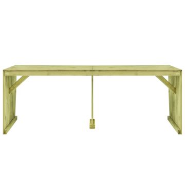vidaXL Masă de grădină, 220 x 101,5 x 80 cm, lemn de pin tratat