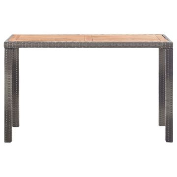 vidaXL Masă de grădină antracit și maro 123x60x74 cm lemn masiv acacia