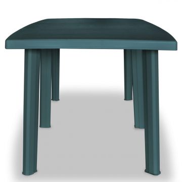 vidaXL Masă de grădină, verde, 210 x 96 x 72 cm, plastic