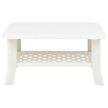 vidaXL Măsuță de cafea, alb, 90 x 60 x 46 cm, plastic