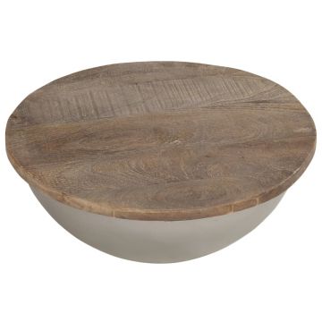 vidaXL Măsuță de cafea în formă de bol Ø60 cm, lemn masiv mango