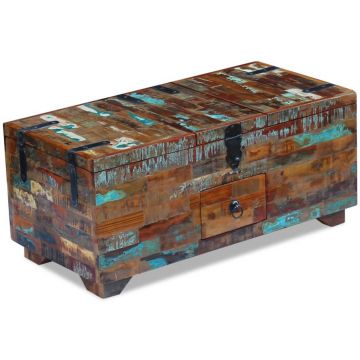 vidaXL Măsuță de cafea tip cufăr, 80 x 40 x 35 cm, lemn solid reciclat